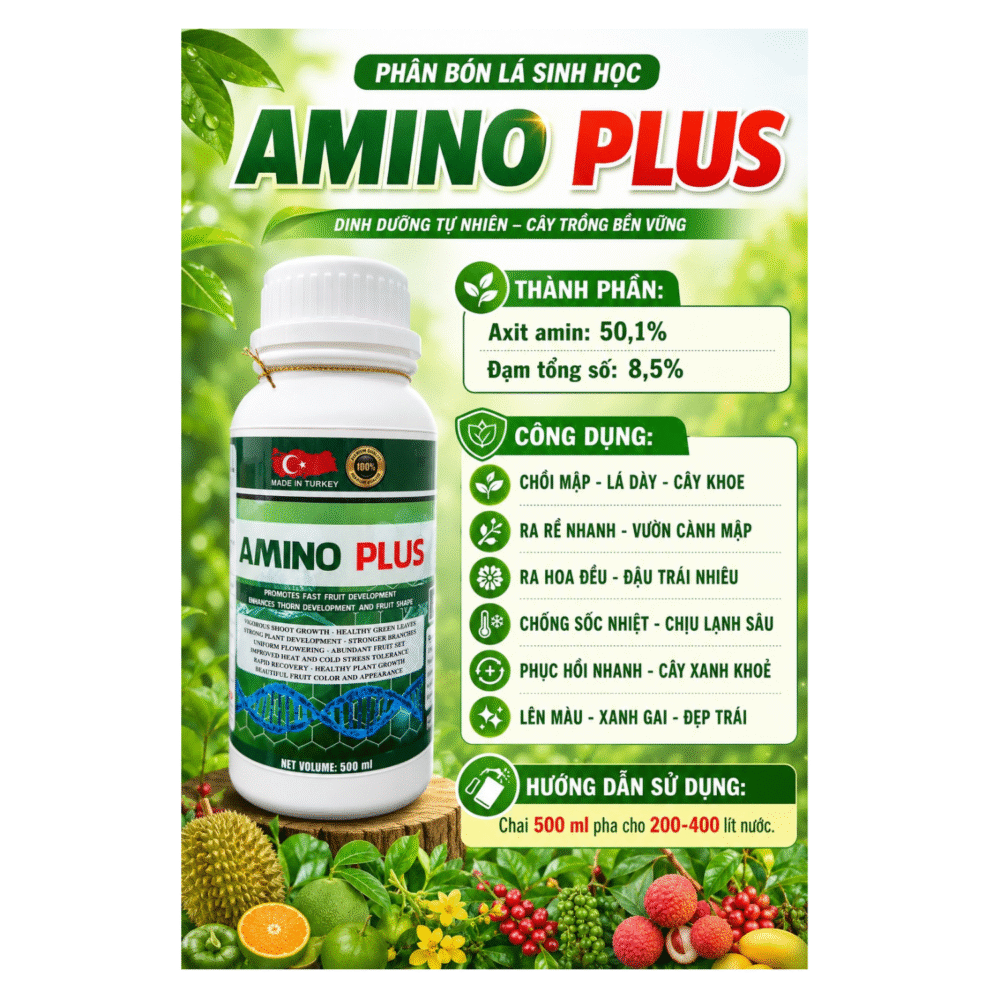 Phân bón lá sinh học AMINO PLUS Chai 500ml