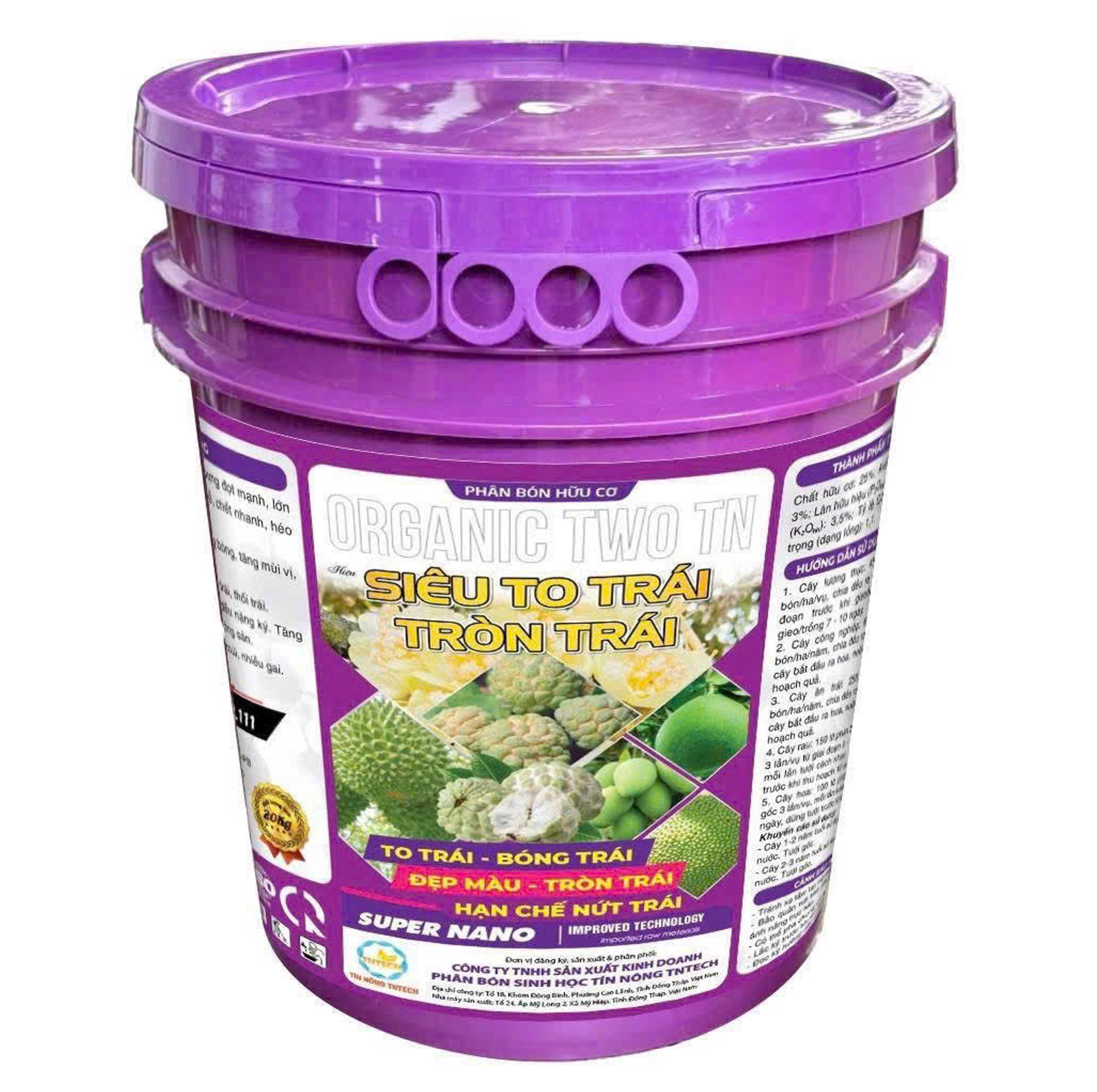Phân bón hữu cơ Siêu To Trái, Tròn Trái ( Xô 20 kg)