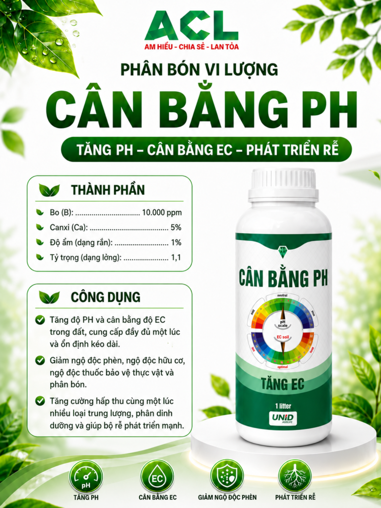 Cân Bằng pH cho cây sầu riêng – hỗ trợ cân bằng EC và phát triển bộ rễ